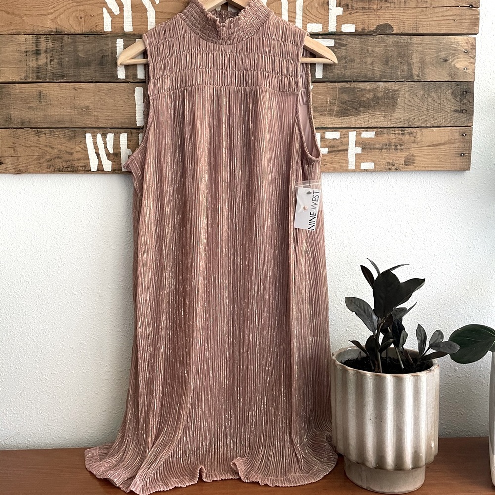 Nine West Sleeveless Smocked Special Occasion Dress